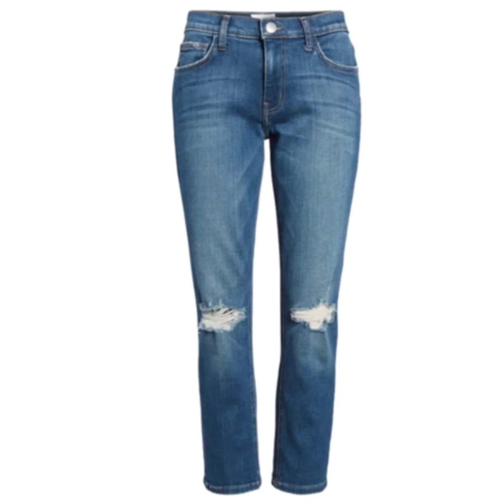 Current/Elliott The High-Waist Straight Leg Jeans